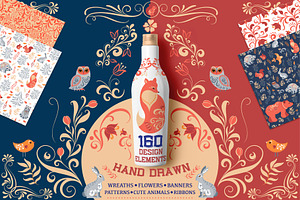 160 Hand Drawn Vector Elements