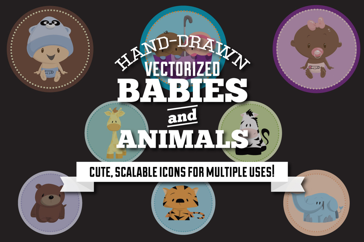 Hand-Drawn Baby & Animal Graphics, an Animal Illustration by Rainy City Press (Photo 1 of 4)