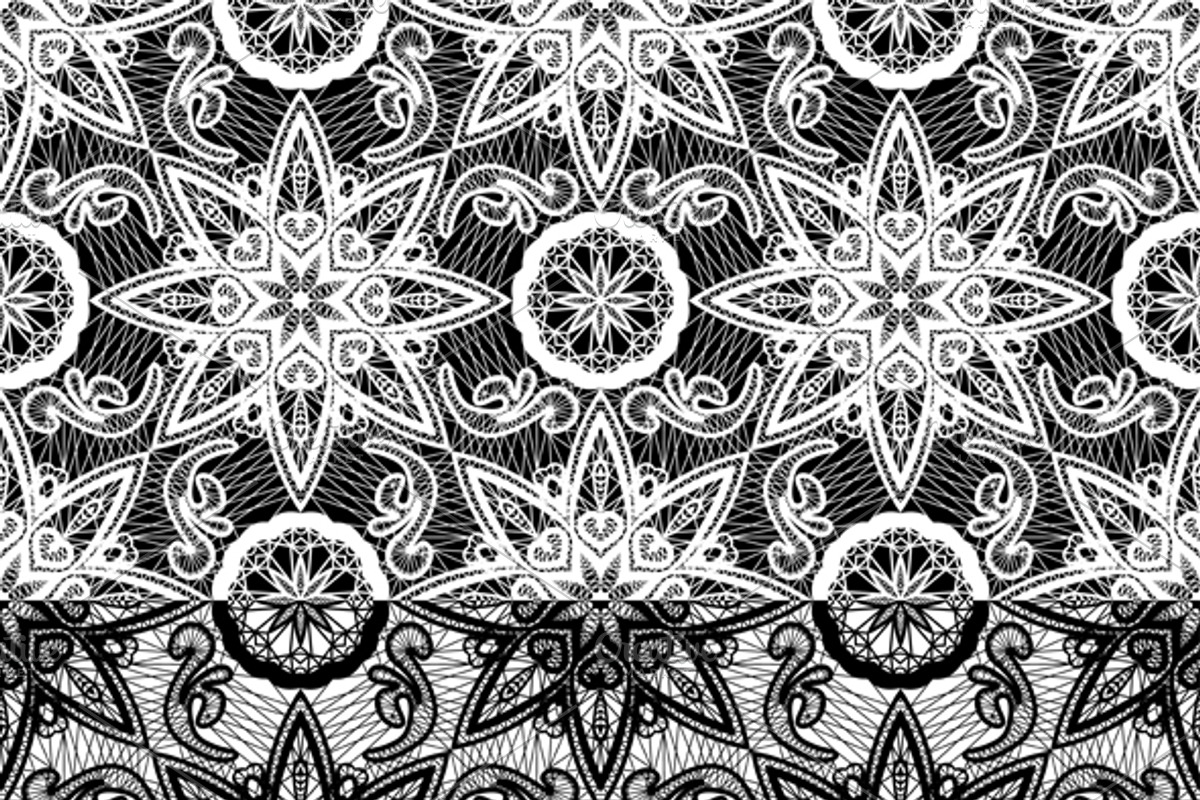 Seamless pattern - floral lace ornam preview 2