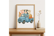 Farm Animal Pickup Truck Wall Art, a Background Graphic by LaseredNinja (Thumbnail 2 of 7)