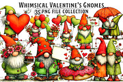 Whimsical Valentine's Gnomes Clipart, an Illustration by Dream Creation (Thumbnail 1 of 7)