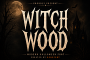 Witch Wood - Modern Halloween Font, a Blackletter Font by overlaytemplates (Thumbnail 1 of 5)