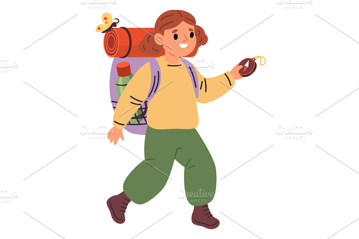 Cheerful little girl scout with, a Person Illustration by Vectorbuum