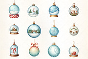 Snowflake Globe Ornament Clipart, an Illustration by CrexoraLab (Thumbnail 2 of 5)