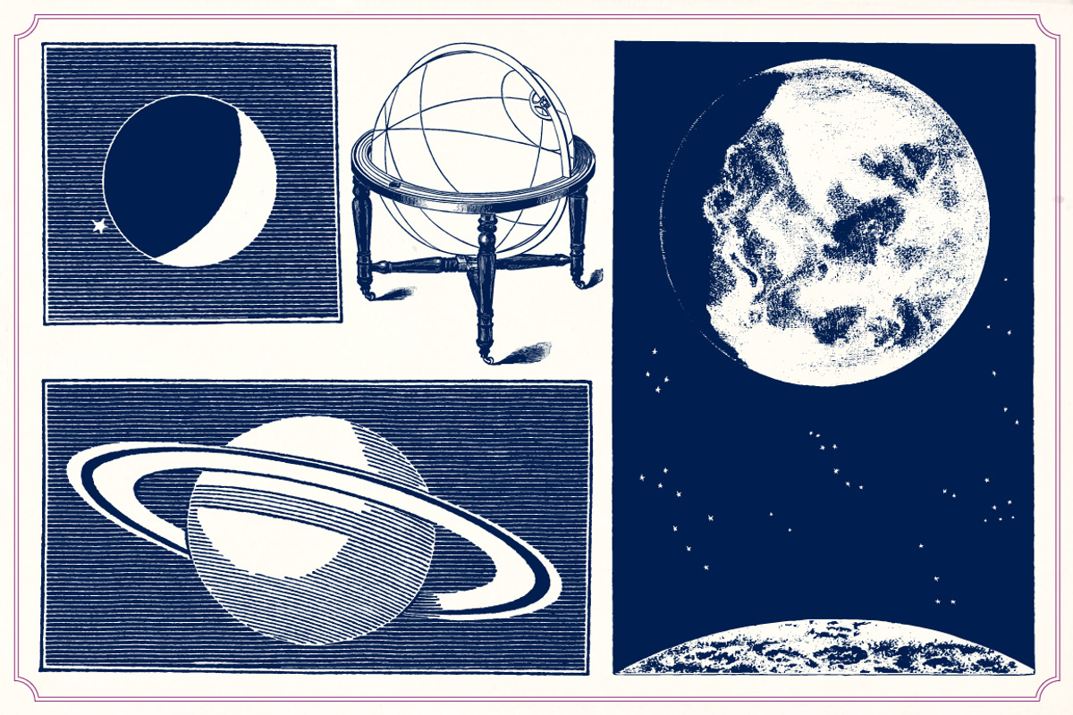 Vintage Space vector illustrations, an Education Illustration by Mr Vintage (Photo 4 of 13)