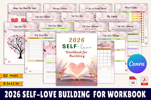 2026 Self-Love Building Workbook, a Print Template by Designmela01