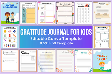 GRATITUDE JOURNAL FOR KIDS Interior, a Presentation Template by Designmela01
