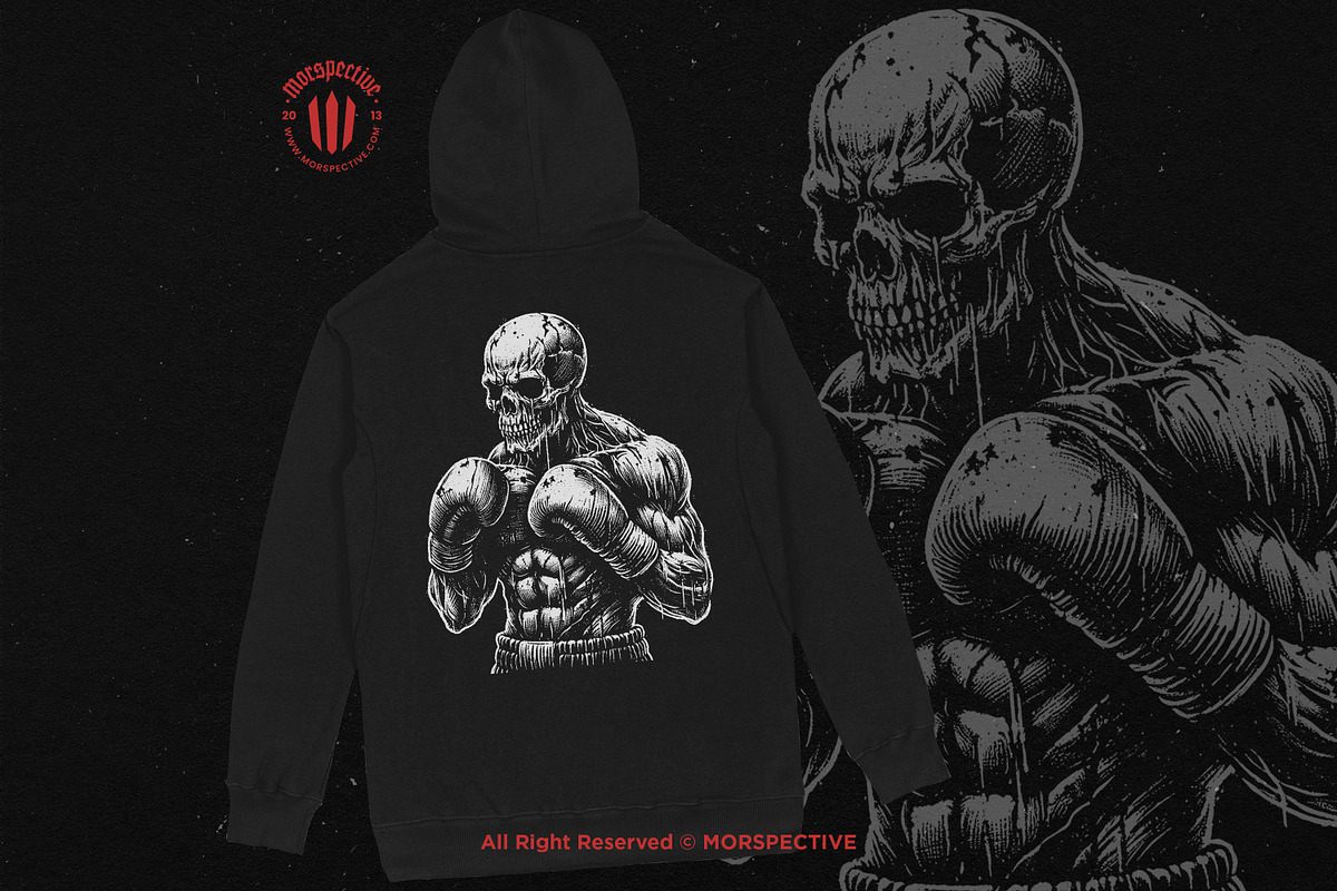 10 Bundle Dark Art Boxing Skull, an Illustration by Morspective (Photo 4 of 7)