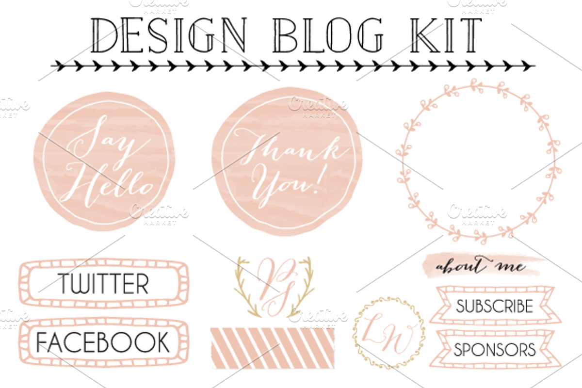 Design Blog Kit with Elements, a Templates & Theme by Pixejoo