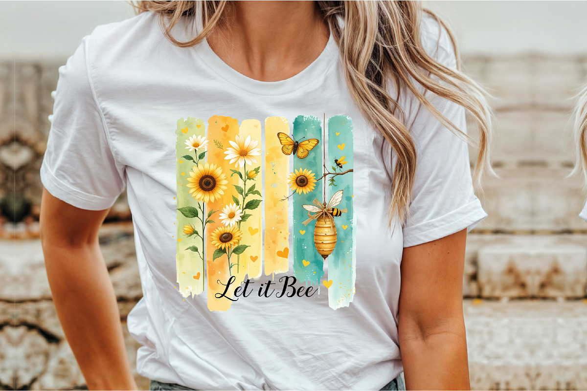 Let It Bee Positivity PNG Spring Sum, an Illustration by Sublimation Artist (Photo 8 of 9)