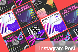 AI Tech Talk Flyer & Instagram Post