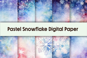 Pastel Snowflake Digital Paper