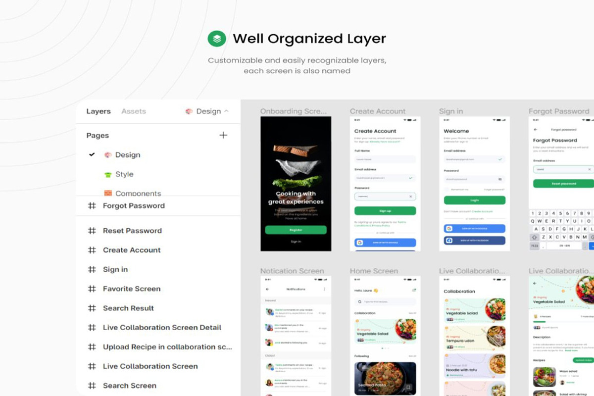 Food Recipe UI KIT, an UI Kit Template by Lumina_ui_ux202 (Photo 4 of 6)