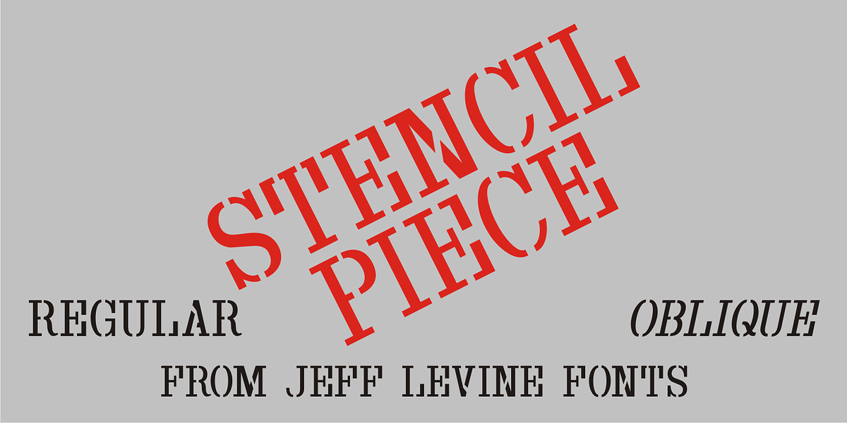 Stencil Piece JNL, a Serif Font by Jeff Levine Fonts