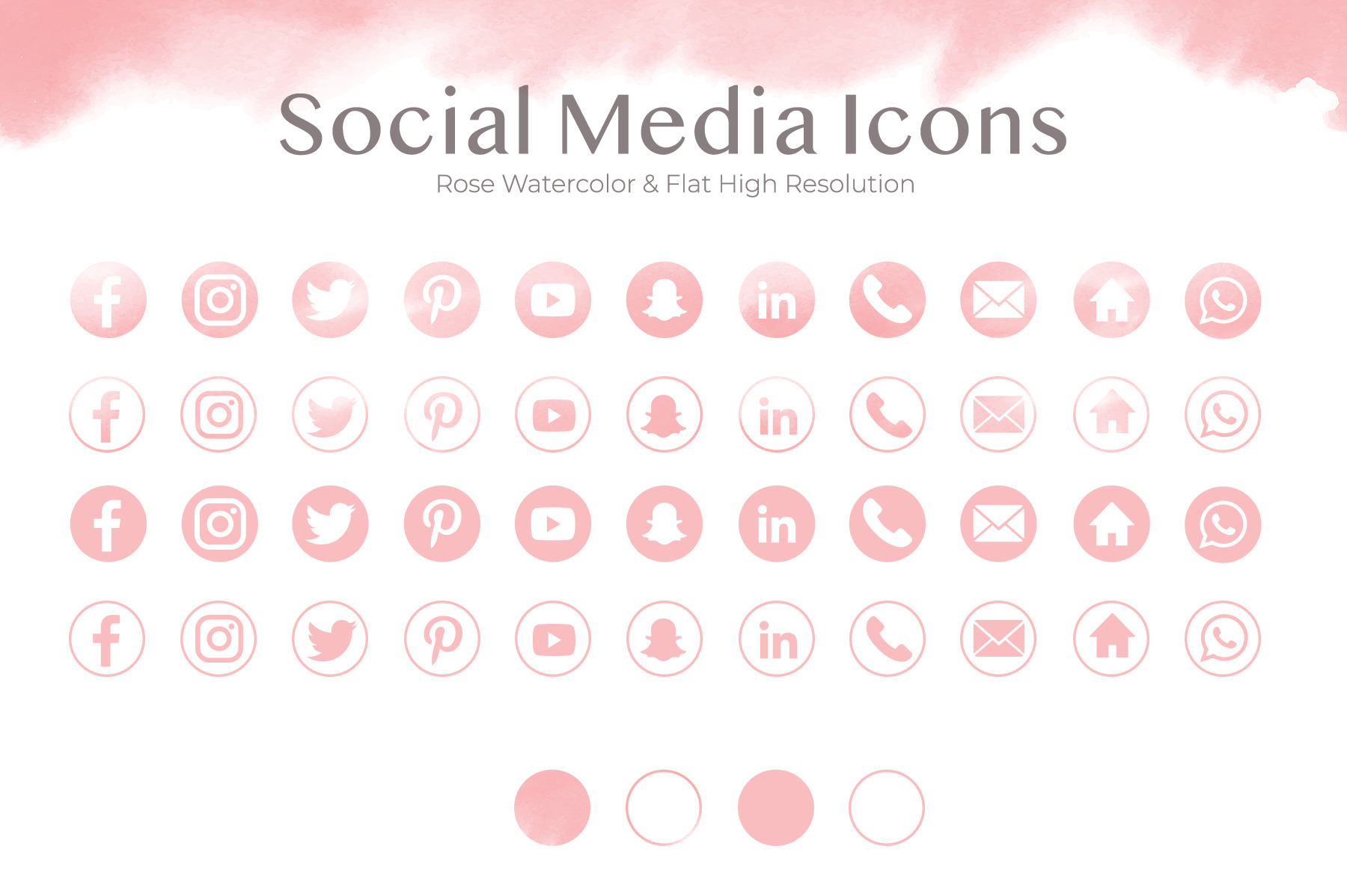 11 Rose Social Media Icons, an Icon by Em & Dash