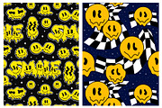 Trippy Smiley Seamless Pattern 2, a Pattern Graphic by Slavko Kahovsky (Thumbnail 2 of 7)