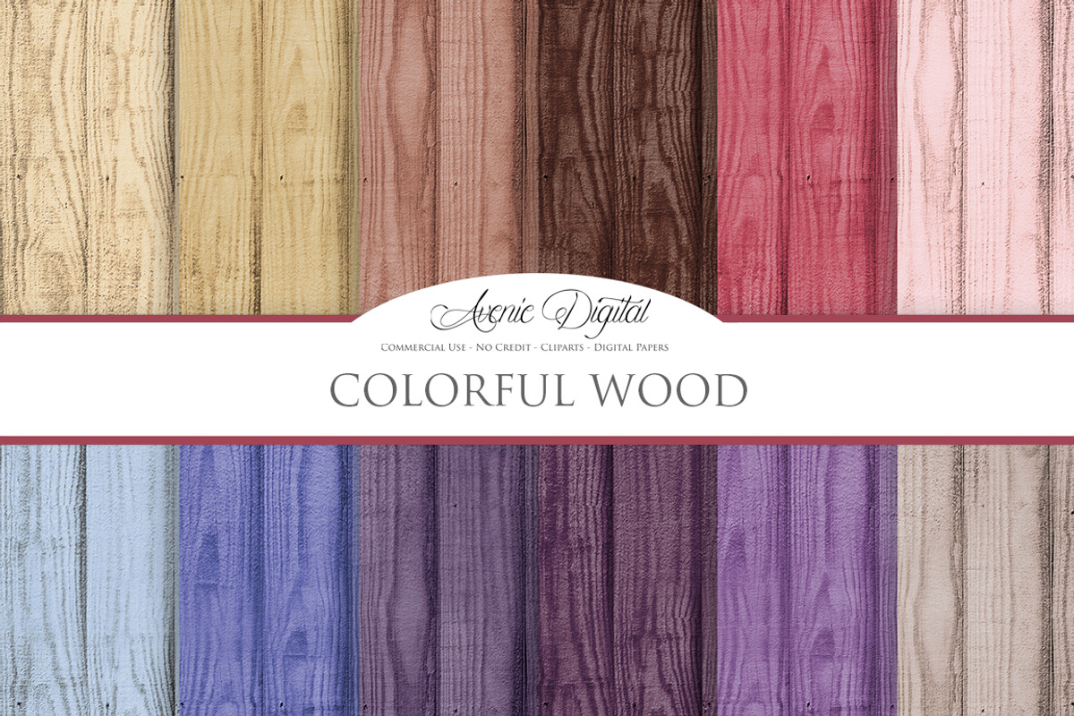 Colorful Wood Backgrounds, a Texture Graphic by Avenie Digital