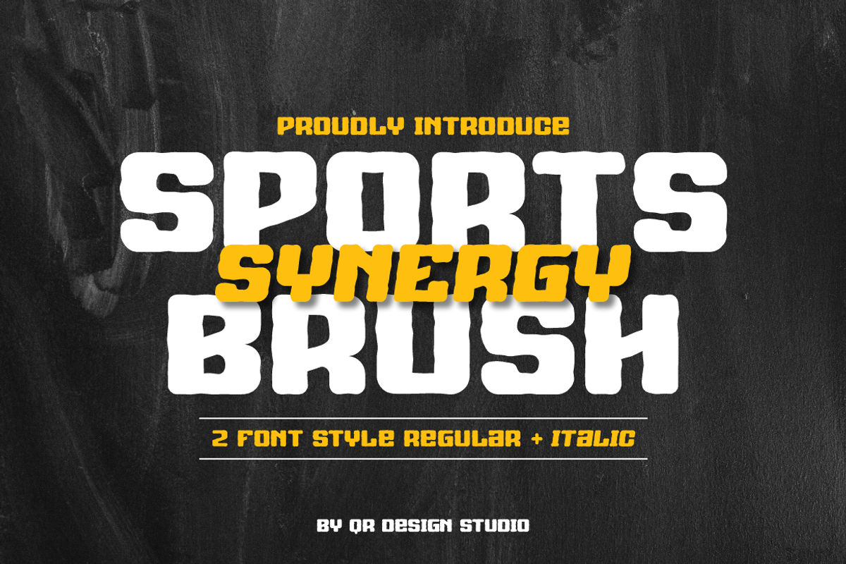 Sports Synergy Brush, a Sans Serif Font by QR Design Studio (Photo 1 of 9)