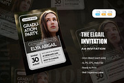 Elgail Graduation Invitation, an Invitation Template by AQR Studio (Thumbnail 1 of 2)