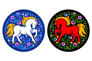 Circle Labels With Horse, an Illustration by Vector beauty (Thumbnail 2 of 3)