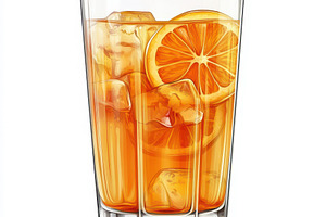 Refreshing Orange Iced Tea in Glass,, a Food & Drink Photo by Pixeness Studio