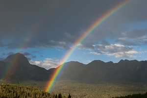 Double rainbow stock photo containing double and rainbow