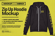 Zip-Up Hoodie Merch Mockup, a Merchandise Mockup by Brent Galloway (Thumbnail 1 of 5)