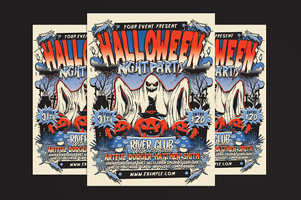 Halloween Night Party Flyer, a Flyer Template by Muhamad Iqbal hidayat