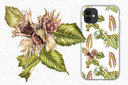 Hazelnuts in botanical style, a Food Illustration by Ann Astro (Thumbnail 4 of 8)