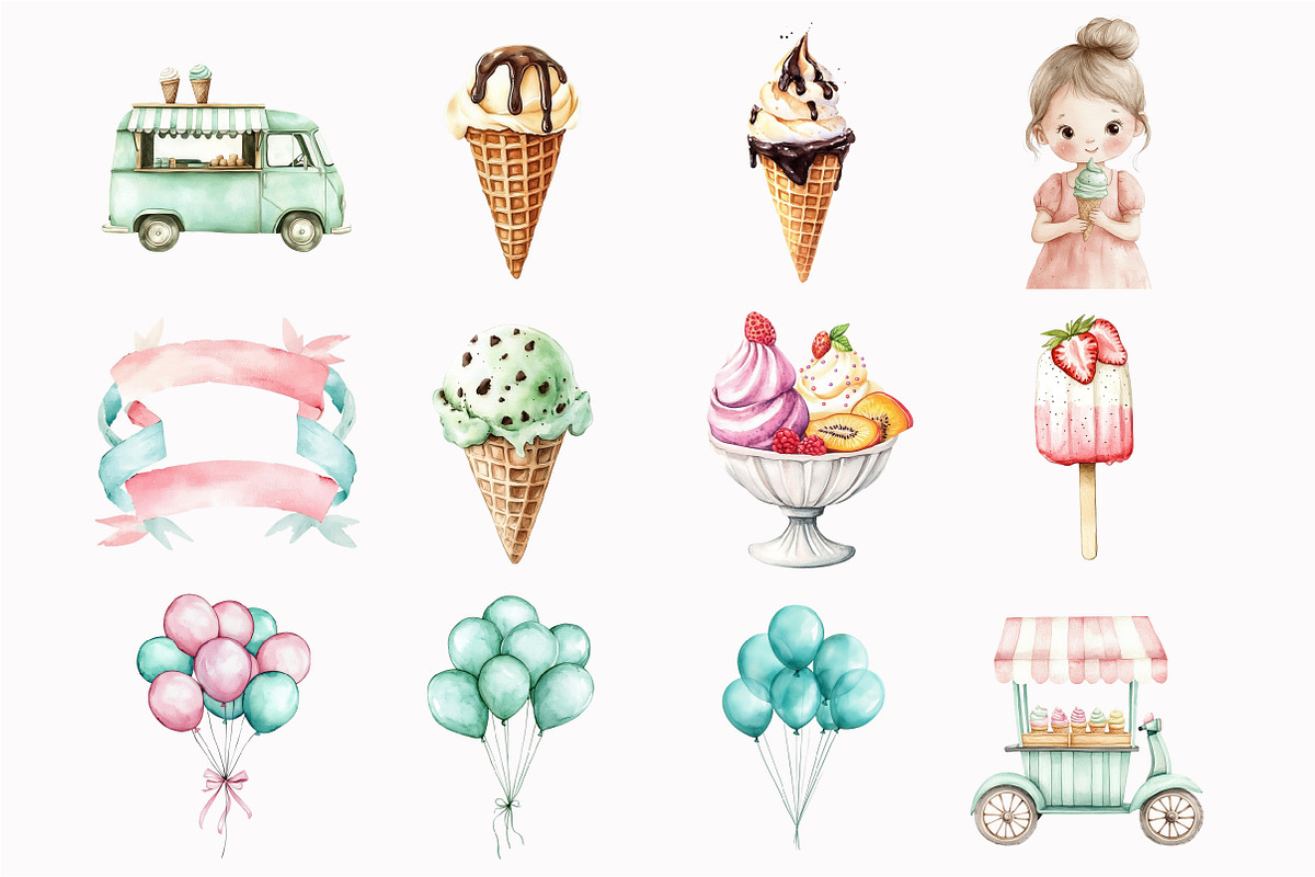 Ice Cream Truck Clipart, an Illustration by Design Market (Photo 4 of 4)