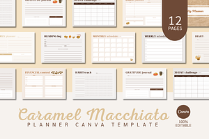 PLANNER CANVA TEMPLATE, a Stationery Template by The Little Lily Studio