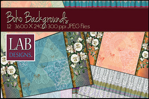 12 Bohemian Background Textures