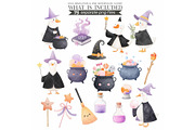 Witchy Goose Halloween Clipart Set, an Illustration by CharmClipart (Thumbnail 4 of 9)