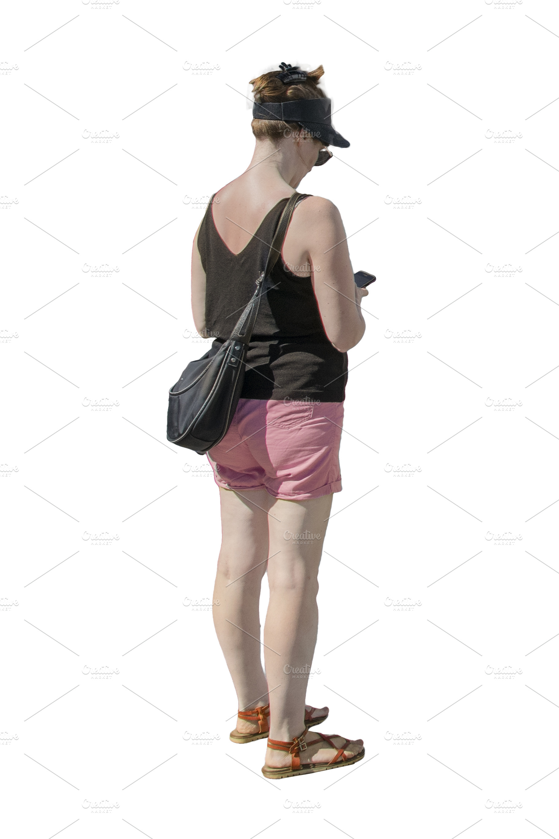 Isolated back view of young adult woman standing, a Person Photo by DanFLCreativo