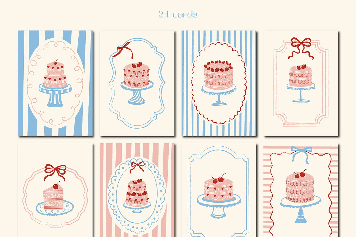 Vintage Cakes • vector collection, a Food Illustration by dariikos (Photo 11 of 19)