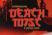 Death Mist Japanese Horror Font, a Sans Serif Font by Letterhend Studio (Thumbnail 1 of 9)