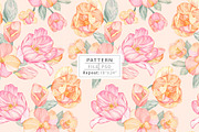 Vintage Watercolor Tulip & Peony, a Pattern Graphic by Print Diaries (Thumbnail 1 of 4)