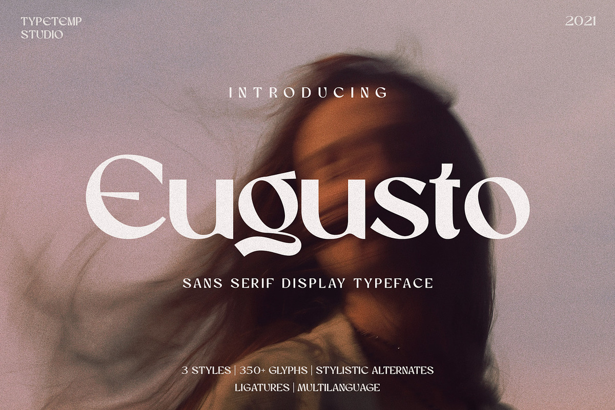 Eugusto Display Typeface, a Sans Serif Font by Typetemp Studio (Photo 1 of 26)
