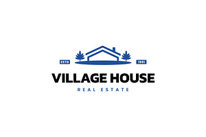Farmhouse and Landscape Logo