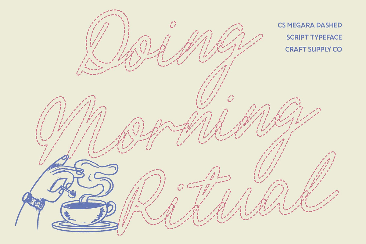 CS Megara Dashed, a Script Font by Craft Supply Co. (Photo 5 of 8)