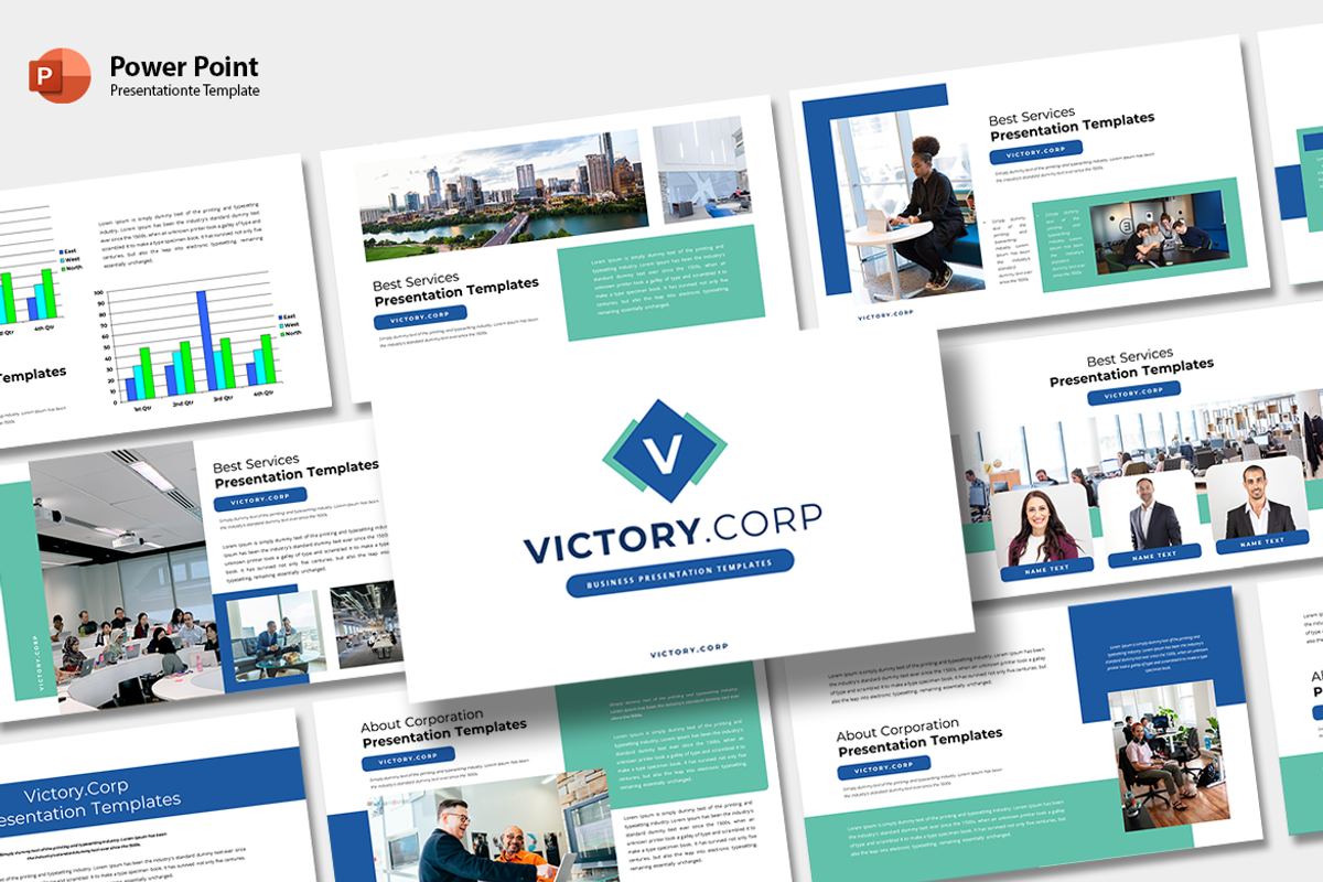 Victory Corp - PowerPoint Template, a Presentation Template by artchiles_design (Photo 1 of 4)