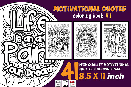 Motivational Quotes Coloring book