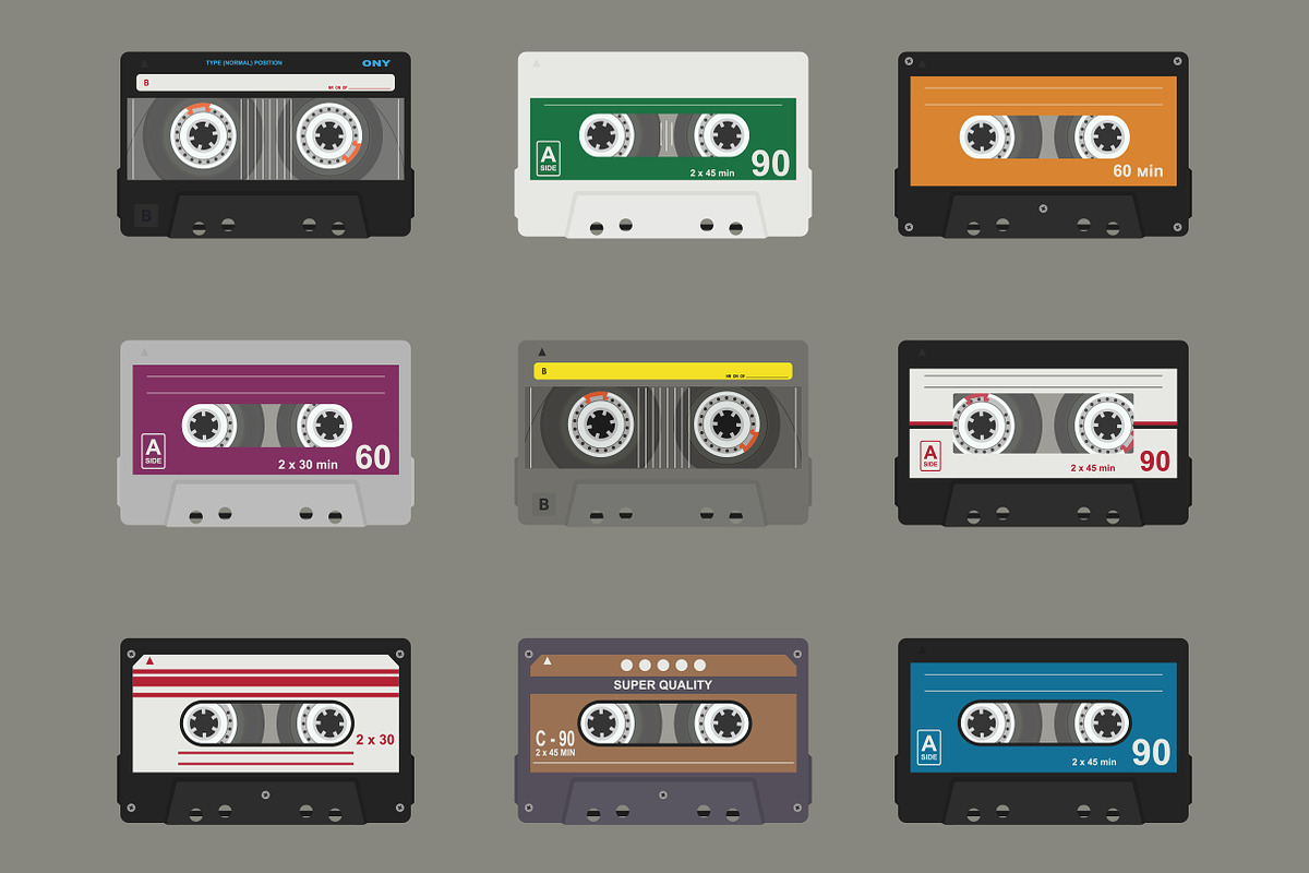 Audio cassette. Flat tapes, an Object Graphic by Elegant Solution (Photo 1 of 2)