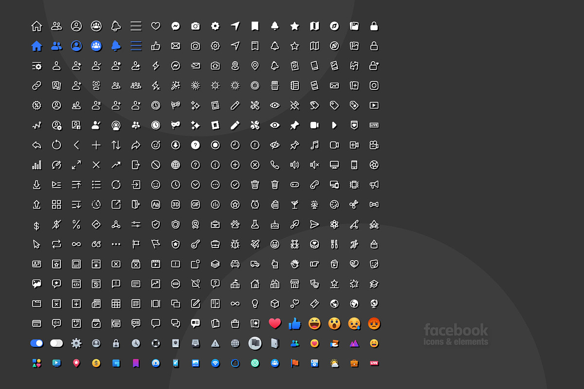 Facebook Icons Mockup