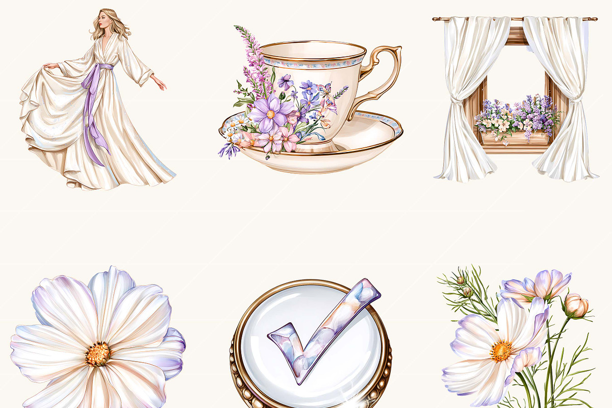 Elegant Wedding Gala Clipart, a Person Illustration by BusyDaydesign (Photo 2 of 9)