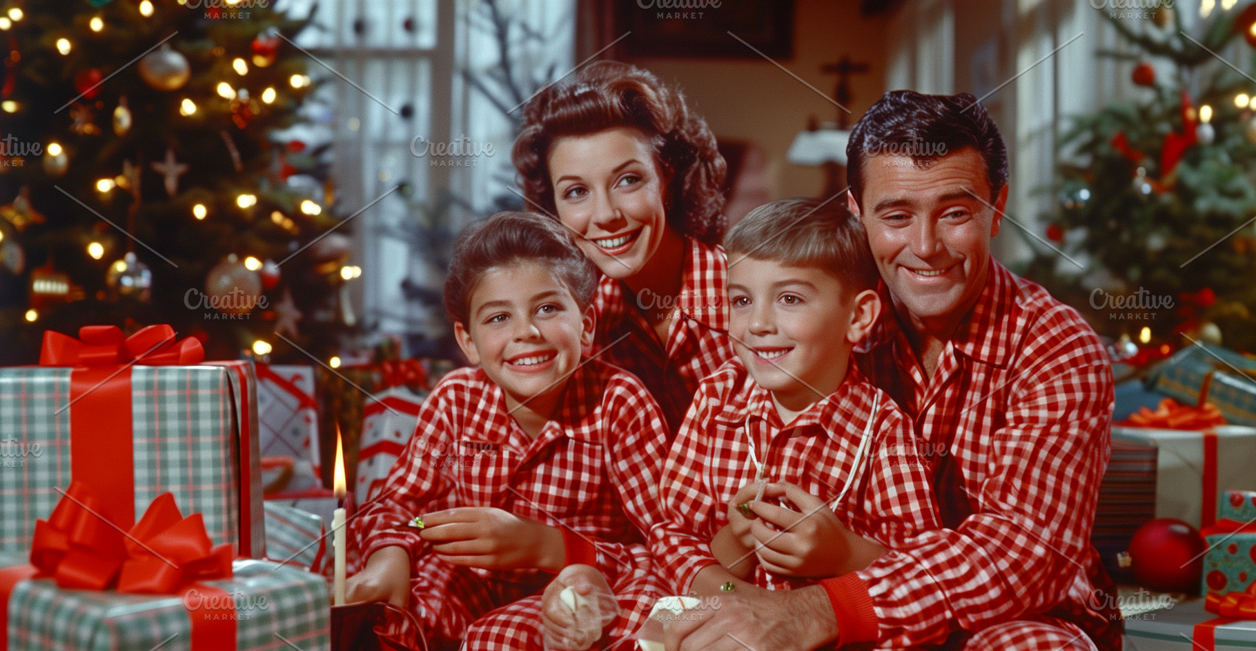 Retro Styled Holiday Family Portrait, a Holiday Photo by Andy Dean Photography