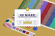 10 Maze Seamless Pattern, a Pattern Graphic by Morand Union (Thumbnail 1 of 22)