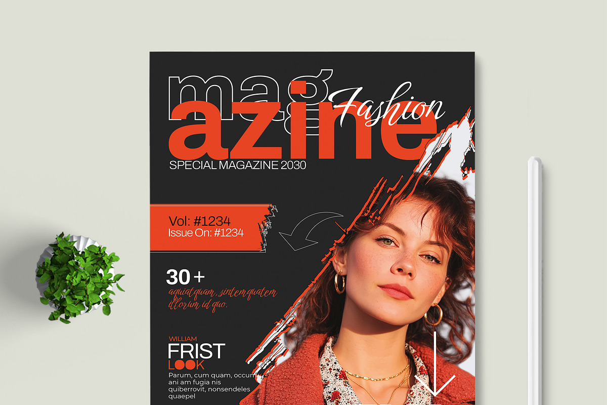 Fashion Magazine Cover Template, a Magazine Template by MightyDesign (Photo 2 of 8)
