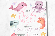 Oneder the Sea Birthday Invitation, an Invitation Template by Melii Designs (Thumbnail 5 of 10)