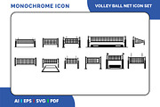 Volleyball Net Icon Set, a Solid Icon by Fontmine Studio (Thumbnail 1 of 3)